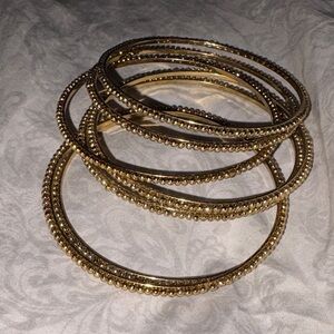 Elegant Gold Beaded Bangles